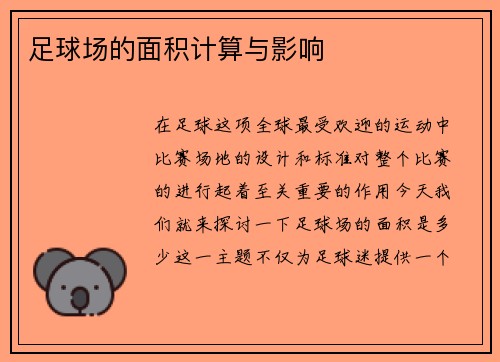 足球场的面积计算与影响